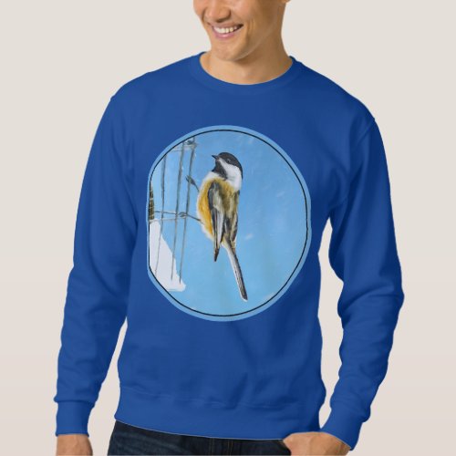Chickadee on Feeder Painting _ Original Bird Art Sweatshirt