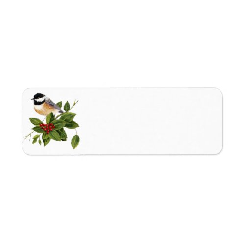 Chickadee on Holly Label