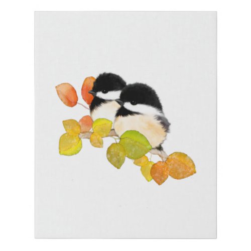 Chickadee Painting Faux Wrapped Canvas Print