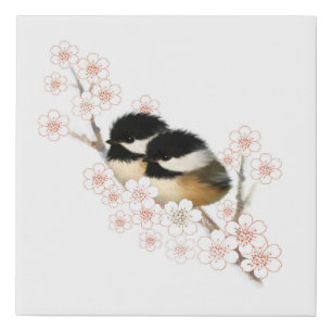 Chickadee Painting Wrapped Canvas Print