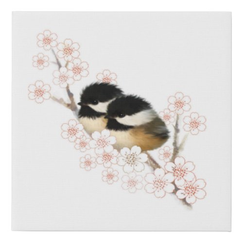 Chickadee Painting Wrapped Canvas Print