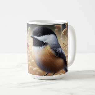 Chickadee Perched on Fence Coffee Mug