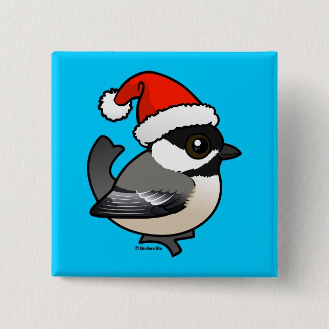 Chickadee Santa Button (Front)