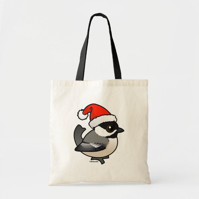 Chickadee Santa Tote Bag (Front)