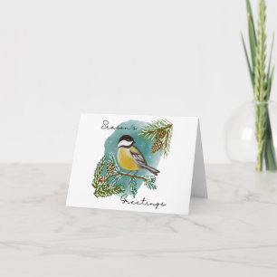 Chickadee Season's Greetings Holiday Card