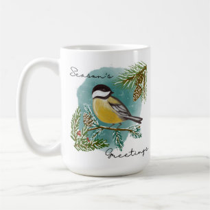 Chickadee Season's Greetings Holiday Coffee Mug