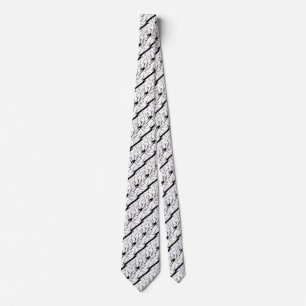 Chickadee Silhouette Love Bird Watching Neck Tie