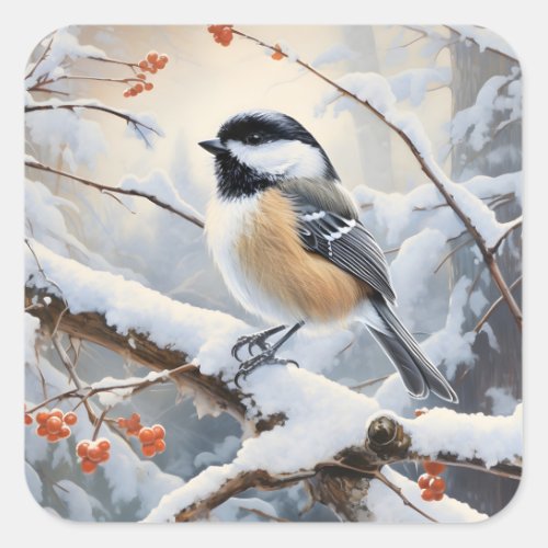 Chickadee Square Sticker