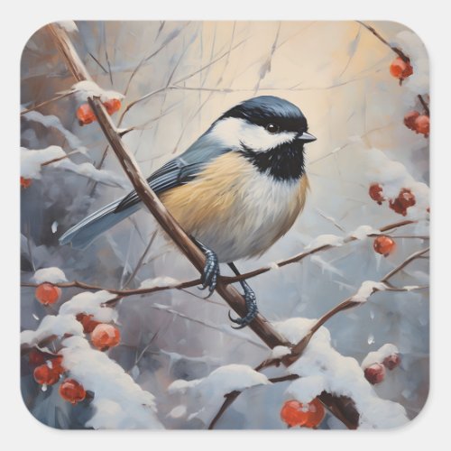 Chickadee Square Sticker