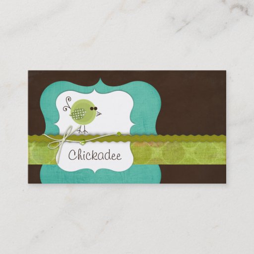 Customizable Chickadee {turquoise} Business Cards