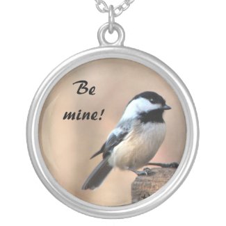 Chickadee Valentine Silver Plated Necklace