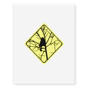 Chickadee Warning Sign Love Bird Watching Temporary Tattoos