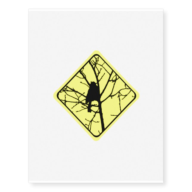 Chickadee Warning Sign Love Bird Watching Temporary Tattoos (Front)