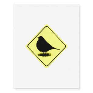 Chickadee Warning Sign Love Bird Watching Temporary Tattoos