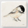 Chickadee Watercolor Art Stone Coaster