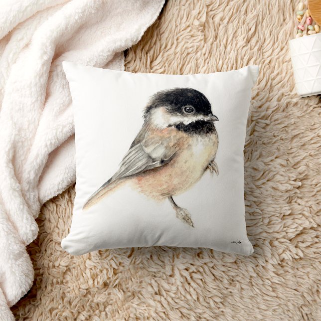 Chickadee Watercolor Art Throw Pillow (Chickadee Watercolor Art Throw Pillow from Jenn's Emporium. )