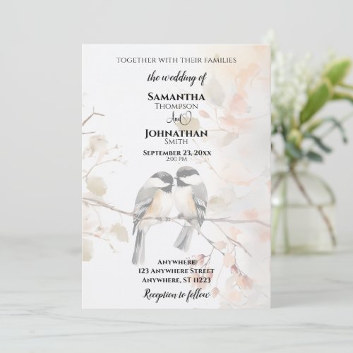Chickadee Wedding  Invitation