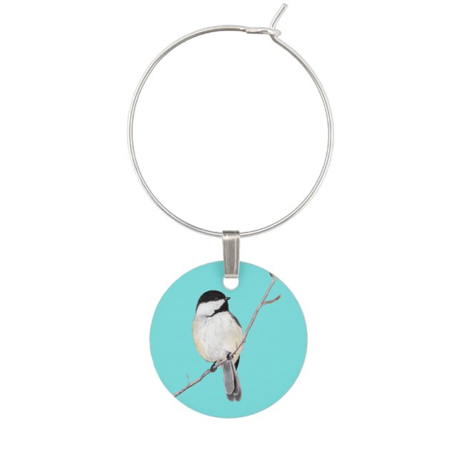 Chickadee Wine Charm (Front)