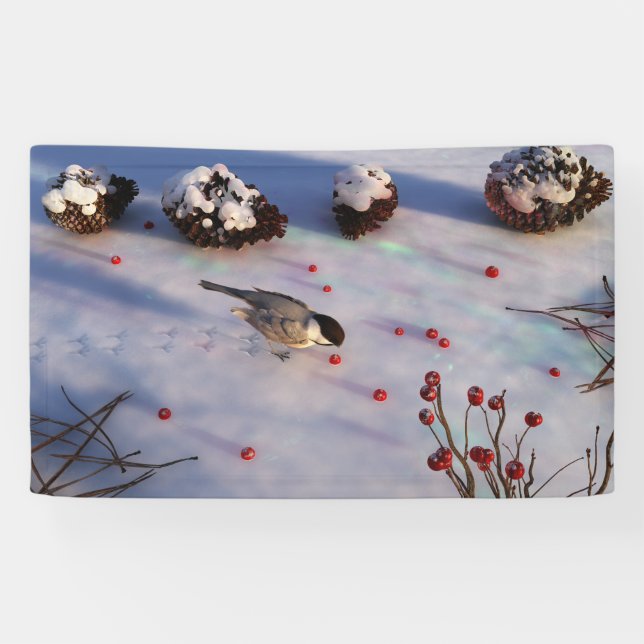 Chickadee Winter Banner (Horizontal)