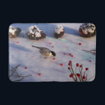Chickadee Winter Bathmat