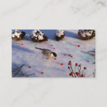 Chickadee Winter Bookmarks Business Card