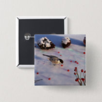 Chickadee Winter Button