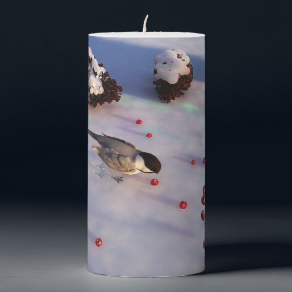 Chickadee Winter Candle