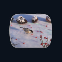 Chickadee Winter Candy Tin