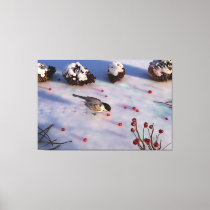 Chickadee Winter Canvas Print