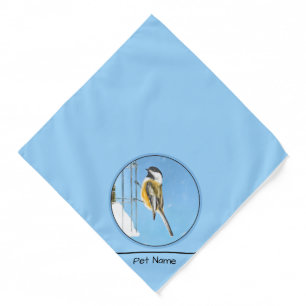 Chickadee Winter Feeder Painting Original Bird Art Bandana