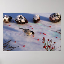 Chickadee Winter Print