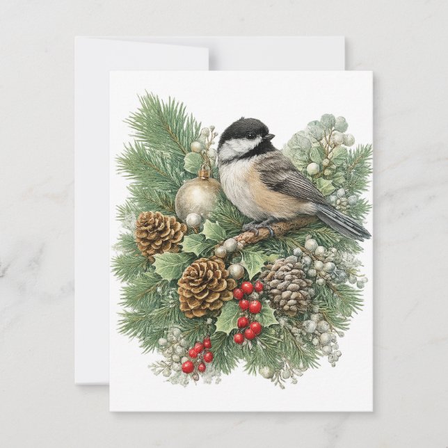 Chickadee Winter Songbirds Collection  Note Card (Front)