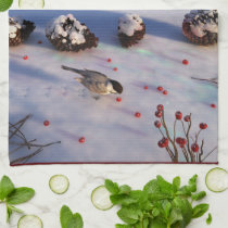 Chickadee Winter Towel