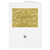 Chickadee with chinkapin acorn hat card (Back)