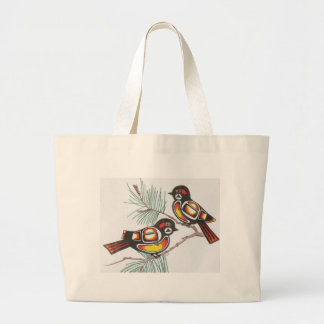 chickadees 1 large tote bag