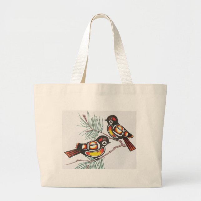 chickadees 1 large tote bag (Front)