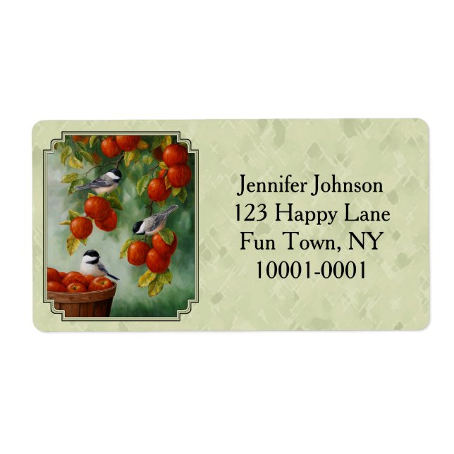 Chickadees and Apple Tree Green Label (Front)