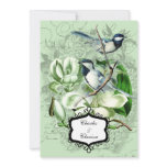 Chickadees and  Magnolias 5x7 Wedding Invitation