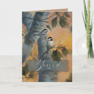 Chickadees Blessed version Thank You Card