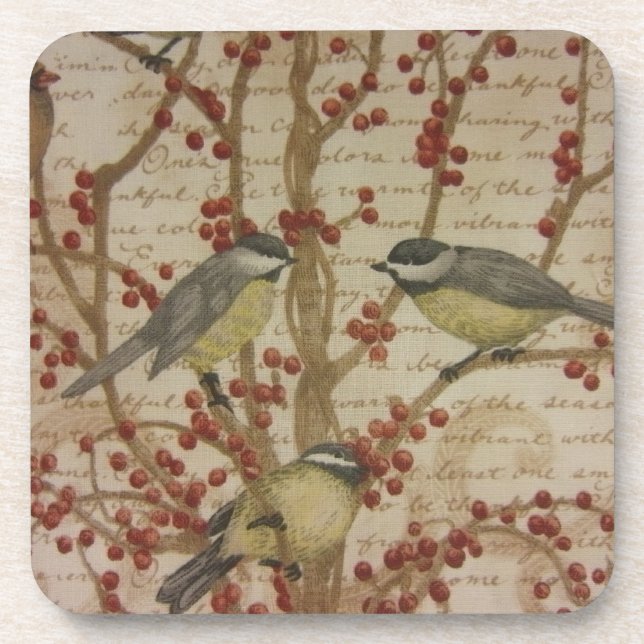 Chickadees Drink Coaster (Front)