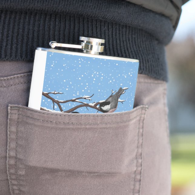 Chickadees in winter flask (In Situ)