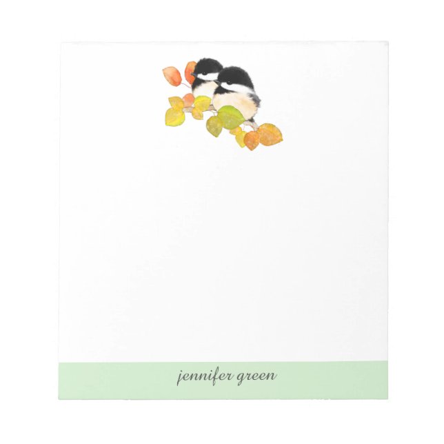 Chickadees Personalized Notepad (Front)