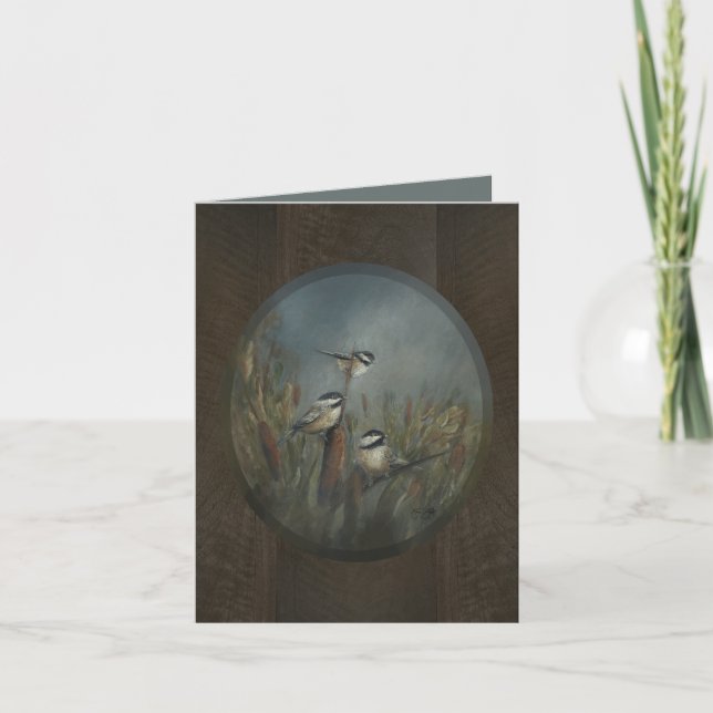 Chickadees Pond  Letterpress Thank You Card (Front)