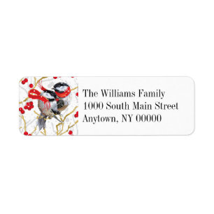 Chickadees & Winterberries Return Address Label