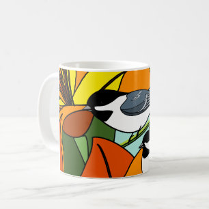 Chickadees With Flower Coffee Mug