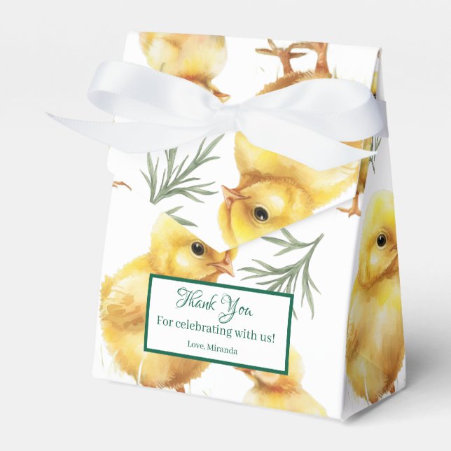 Chicken 1st birthday Farm animal Birthday Favor Boxes (Front Side)