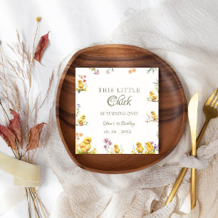 Chicken 1st birthday This Chick is one Birthday Napkins