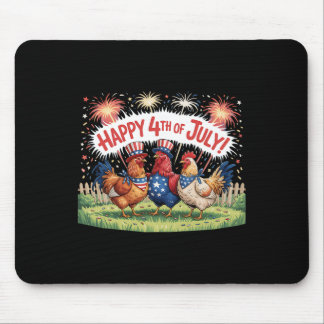 Chicken 4th Of July Farm Independence Day Usa Fire Mouse Pad