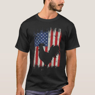 Chicken 4th Of July Rooster American Flag Patrioti T-Shirt