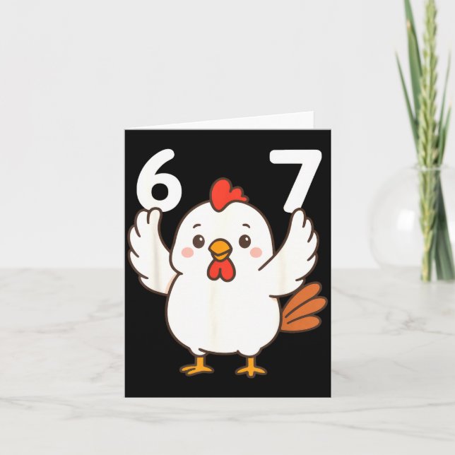 Chicken 67 Meme Six Seven Funny Gen Alpha  Card (Front)